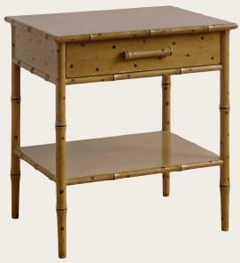 TRO108A - FAUX BAMBOO SMALL SIDE TABLE WITH ONE DRAWER & BOTTOM SHELF
