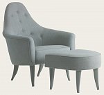 MID027 - FOOTSTOOL FOR ARMCHAIR WITH CURVED BACK (2)