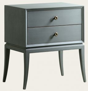 MID0033 - BEDSIDE TABLE WITH TWO DRAWERS & BRASS PULLS