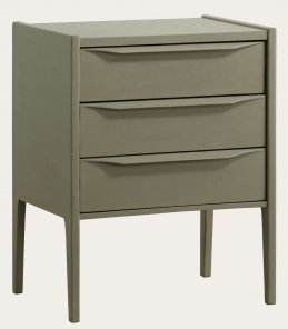 MID035 - BEDSIDE TABLE WITH THREE DRAWERS & LIP HANDLES