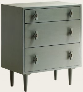 MID052A - SMALL CHEST WITH THREE DRAWERS & WOOD HANDLES