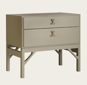 MID053 - BEDSIDE TABLE WITH TWO DRAWERS & T-BAR HANDLES