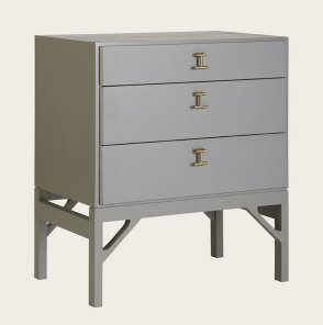 MID053A - BEDSIDE TABLE WITH THREE DRAWERS & T-BAR HANDLES