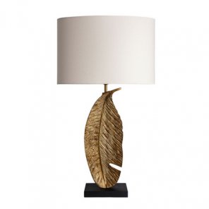 Leaf Brass Patina Table Lamp