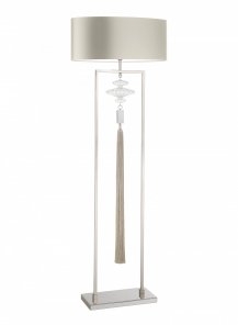 Constance Nickel and Clear Floor Lamp
